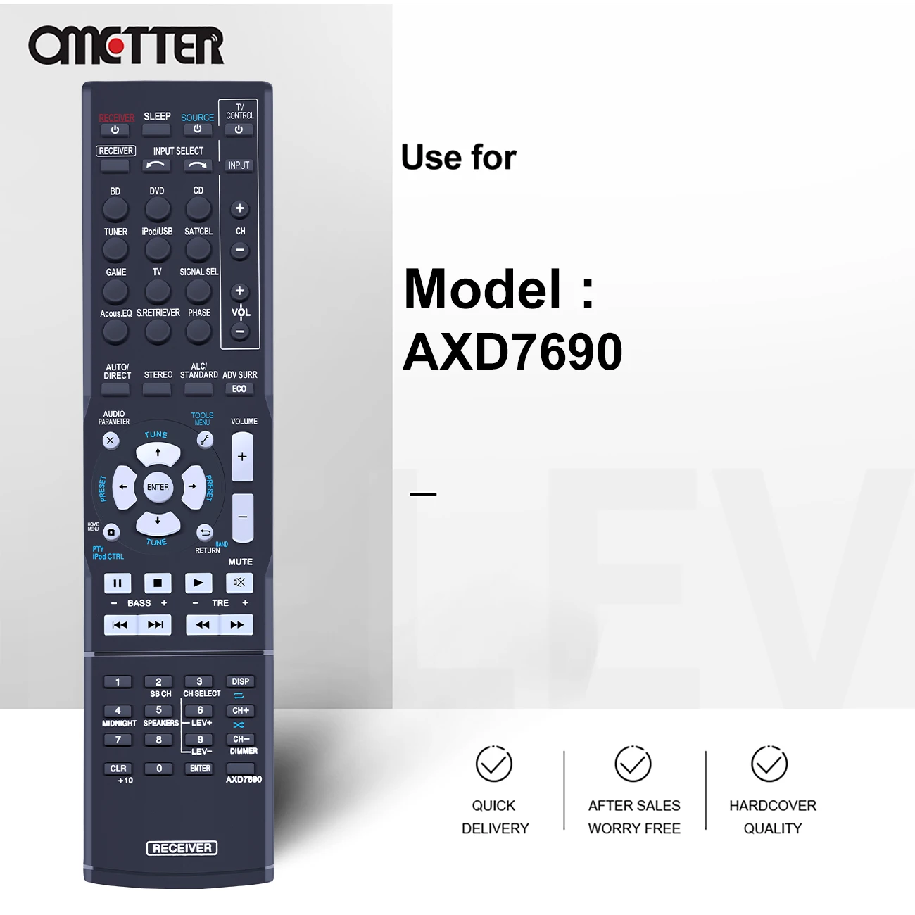 New AXD7690 Remote Control For Pioneer AV Receiver VSX-56TXI VSX-9300TX VSX-523-K