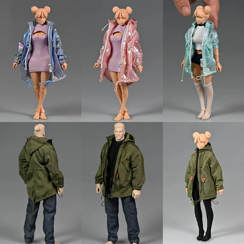 1/12 Male Female Trendy Military-Style Windbreaker Jacket Clothes Model Fit 6 inch Romankey Notaman Soldier Action Figure Body