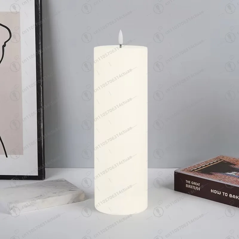 

4"x12" Flameless LED Waterproof Pillar Candle - Remote Control, Timer, Battery-Powered, Flickering White Plastic