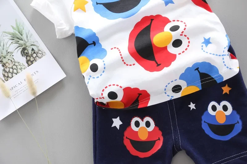 Summer Children Boys Girls Clothes Kids Cartoon Clothing Infant Suit Toddler T-Shirt Pants Set Kids Casual Tracksuit 0-4 Years