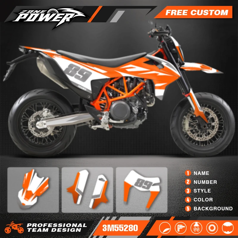 

Powerzone Graphics Motorcycle Decal Sticker Deco Kits For KTM SMC-R 690 enduro 2019 2020 2021 Customized Number 01
