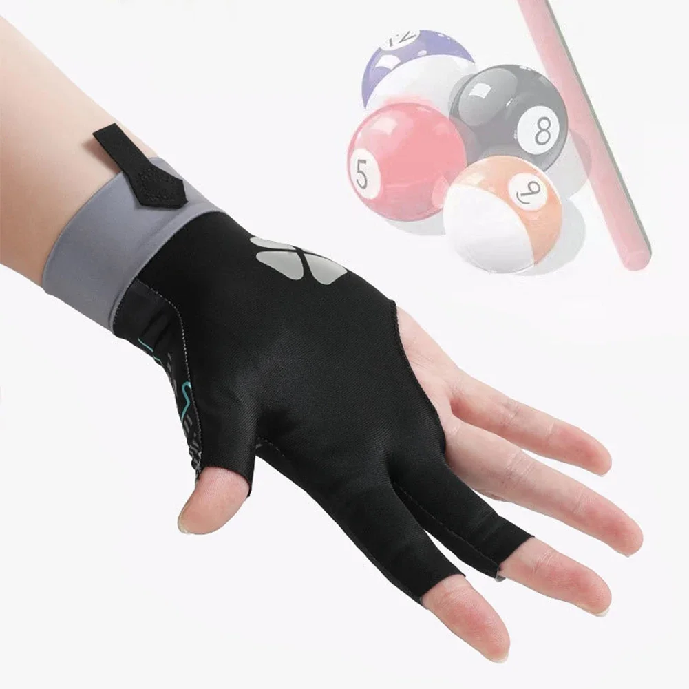 

Left Hand Billiards Glove Three Finger Snooker Billiard Glove Non Slip Stickers Elasticity Billiard Training Gloves 1PC