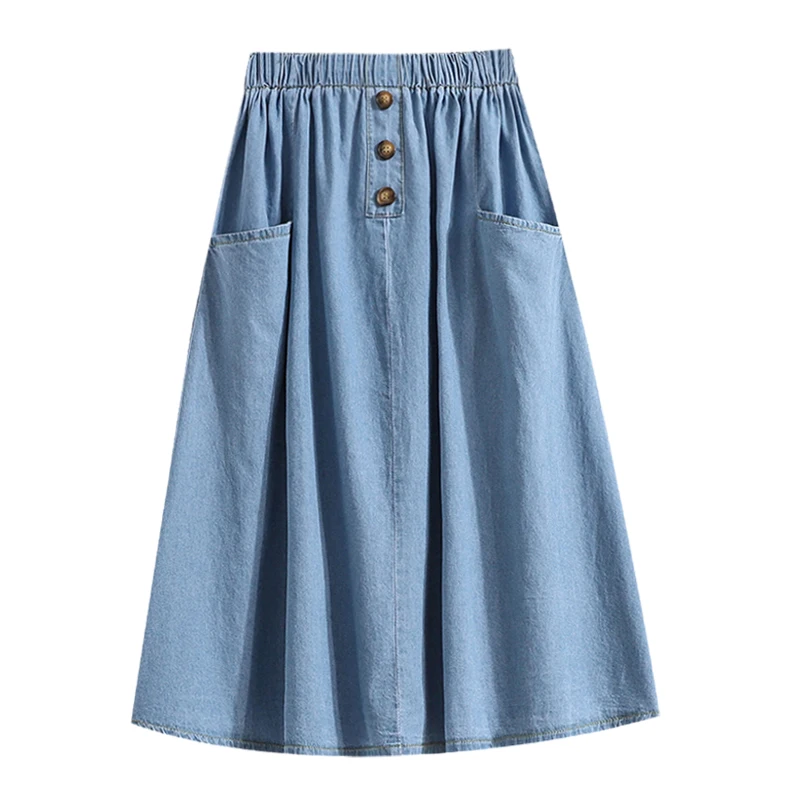 

High Waist A-Line Skirt Women's Denim Skirts Summer Design Slimming for Pear aped Body Korean Sle Commute Skirts