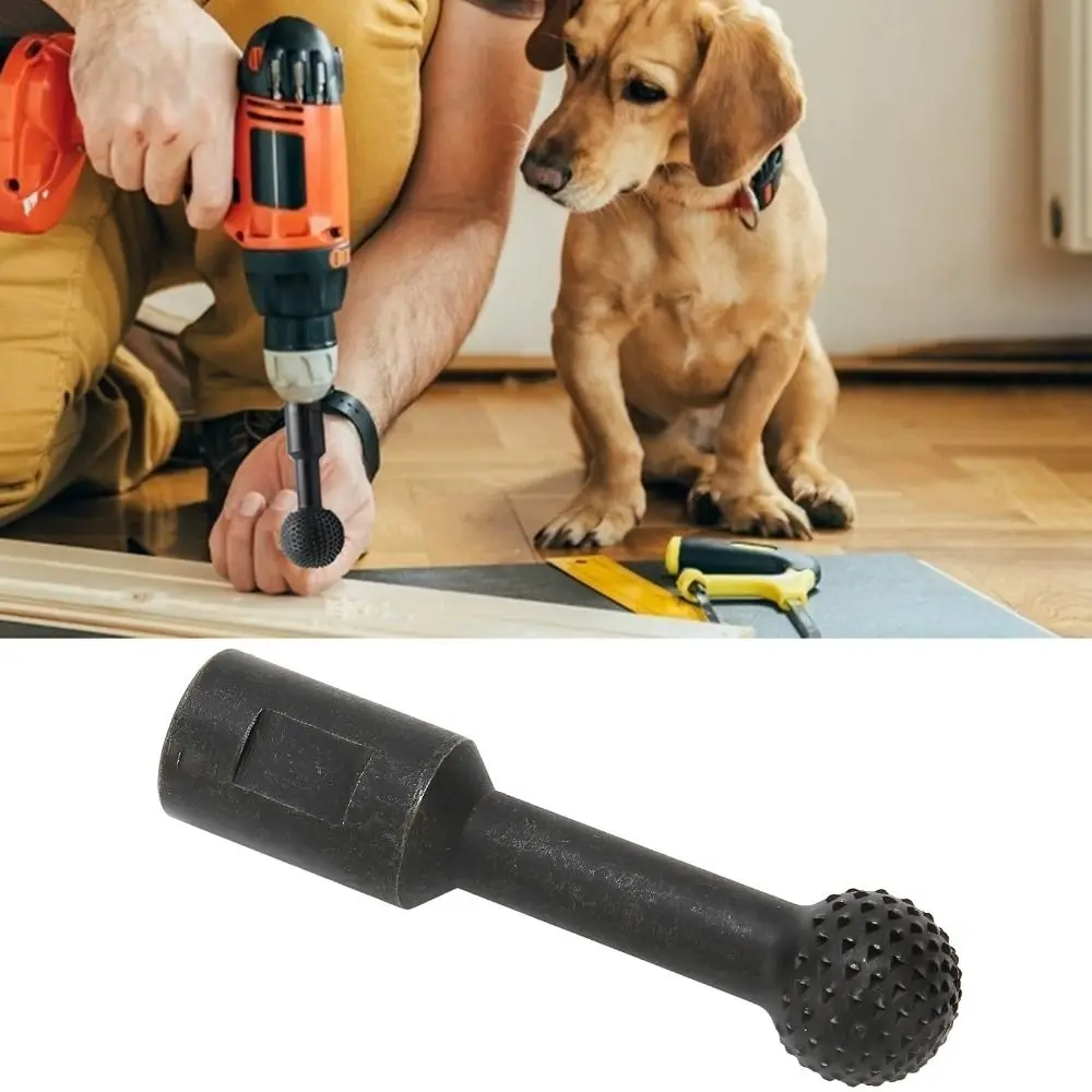 Rapid Carbon Steel Ball Gouge 5/8-11 Threads Black Sphere Rotary Burr Abrasive Teeth Spherical Grinding Head Wood Carving