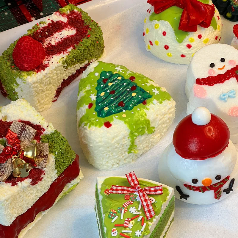 ZOCO Рождественские силиконовые щипцы Рождественская серия щипцы милые супер декомпрессионные супер мягкие медленные отскоки моделирование еды игровые щипцы