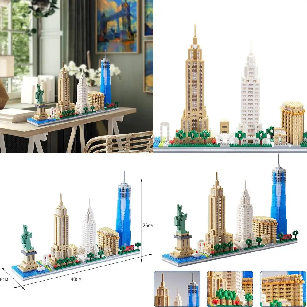 ชุดโมเดลสกายไลน์เมืองนิวยอร์ก 3452 ชิ้น - ความท้าทายด้านสถาปัตยกรรมที่ซับซ้อนสำหรับวัยรุ่นและผู้ใหญ่
