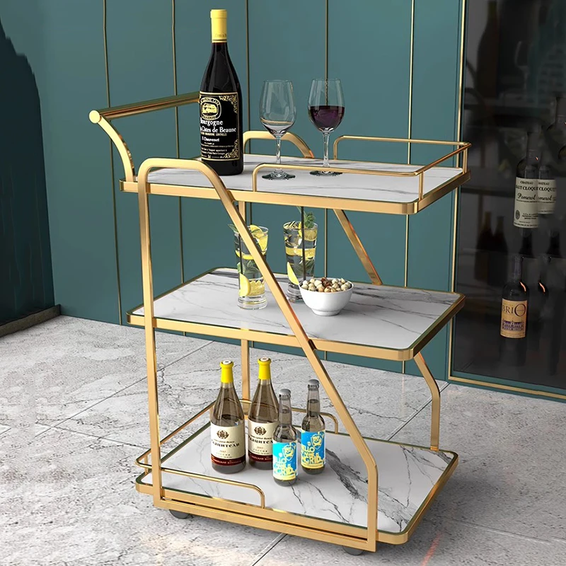 Organizer Kitchen Island Trolley Utility Tea Cart Bar Tables Rolling Trolley Wine Rack Serving Archivadores Hotel Furiture