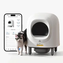 56L Automatic Cat Litter Box Self Cleaning Pet bedpan Remote App Control Alerts Odor Suppression, Disassembly for Multiple Cats