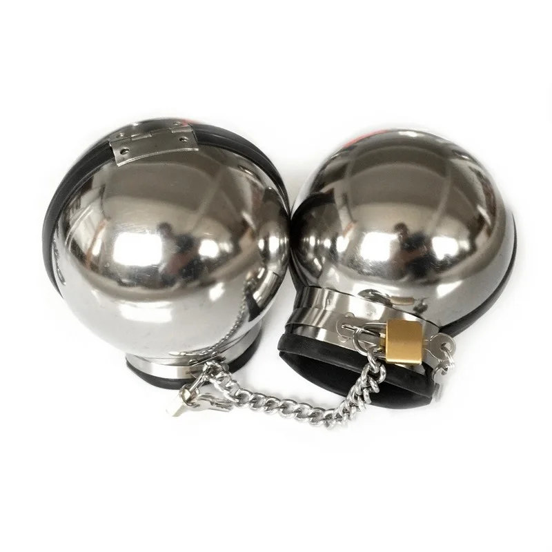 Stainless Steel Round Ball Helmet Bondage Restraint Lockable Hood Cover Fist Mitt Head Hood Adult Slave Sex Toys for Men Women