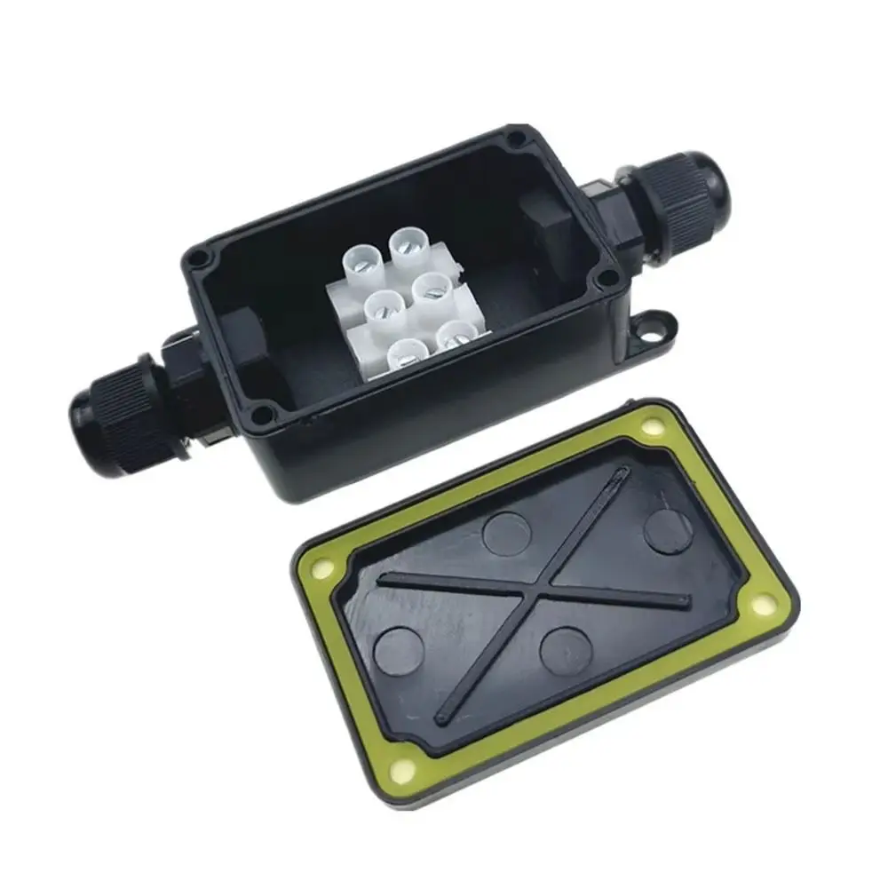 1Pcs With Terminal Waterproof Junction Box IP66 450V Electrical Cable Wire Connector Plastic 2 Way Cable Wire Case