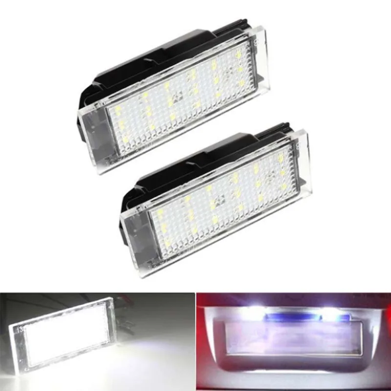 Lumière de plaque d'immatriculation de voiture à 18 LED, blanche, pour Renault Clio 3 4 Espace 5 Kangoo 2 Master Megane 2 3 cc Twingo 2 3 Twizy Vel Satis