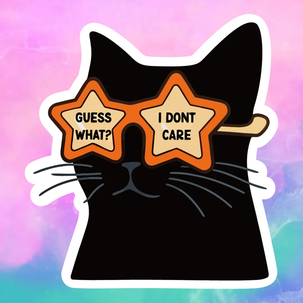 Orange star glasses and black cat stickers are suitable for attacking people or expressing one's own mentality