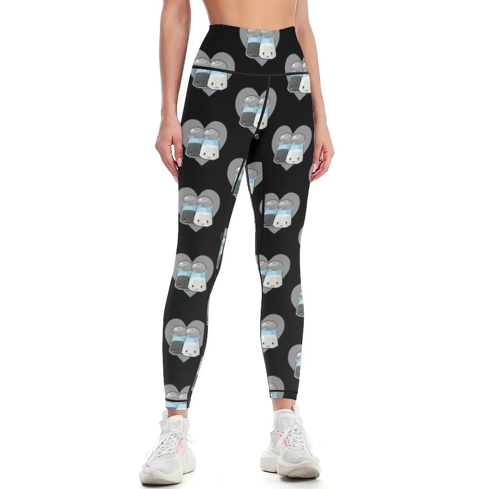 Cute Kawaii Food Salt and Pepper Lover Heart Leggings gym womans sport set Women's pants Womens Leggings