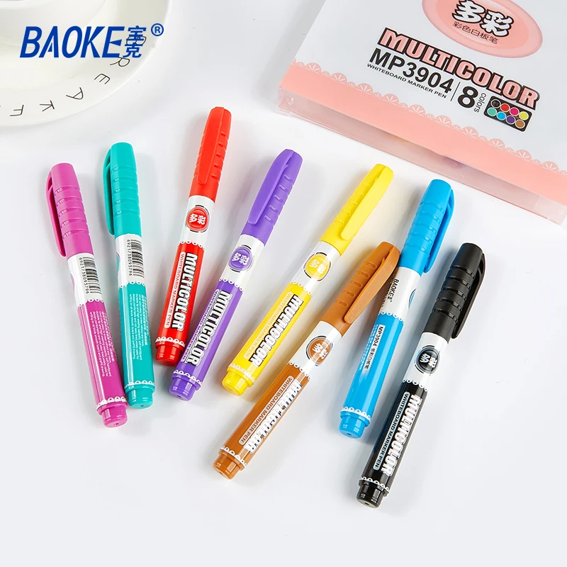 BAOKE M3904 علامات المسح الجاف رصاصة تلميح السبورة قلم تحديد للمعلمين مكتب واللوازم المدرسية