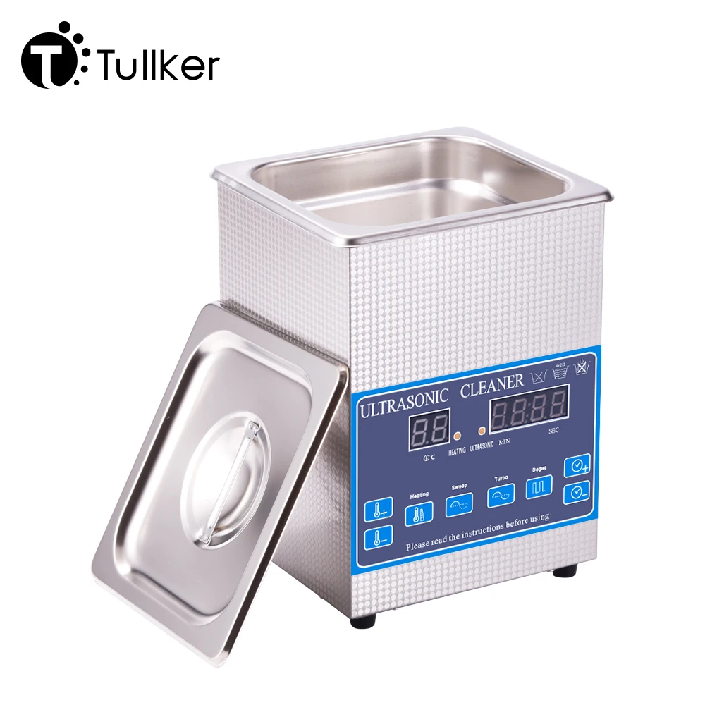 2L Tullker Ultrasonic Cleaner Degassing Degreasing Jewelry Lab Tool Metal Bicycle Chains Ultrasound Washer Bath Sweep Frequency