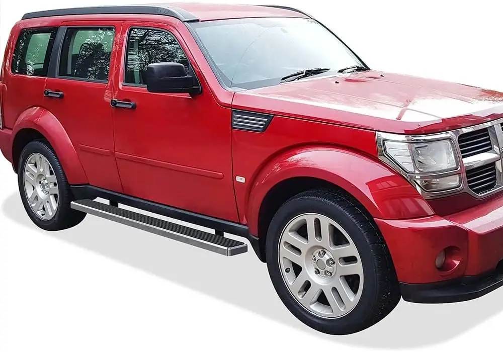 لوحات الجري مقاس 6 بوصات متوافقة مع دودج نيترو 2007-2012 304 من الفولاذ المقاوم للصدأ (قضبان جانبية للخطوات الجانبية)