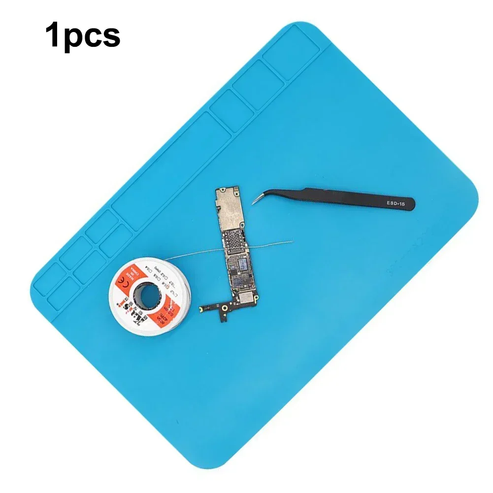 Imagem -05 - Almofada de Isolamento Térmico Anti-estático Tapete de Mesa de Solda Resistente ao Calor Estação de Solda de Silicone Reparação Mesa de Trabalho de Soldagem 30x20cm
