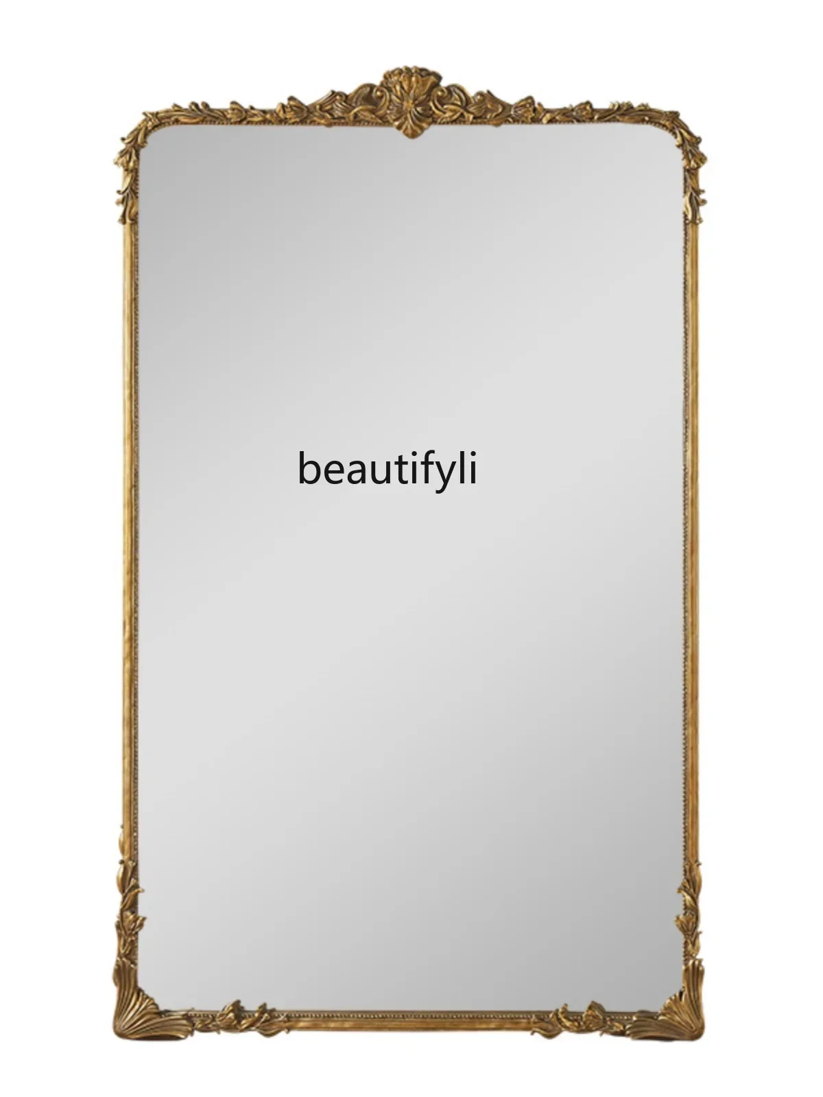 

Full body full-length mirror retro engraved American floor-to-ceiling antique French mirror old European style