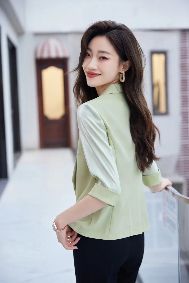 AIyssa-Professional Mid-Sleeve Suit for Women, Fashionable Jackets, Show Elegant, Spring and Summer, New