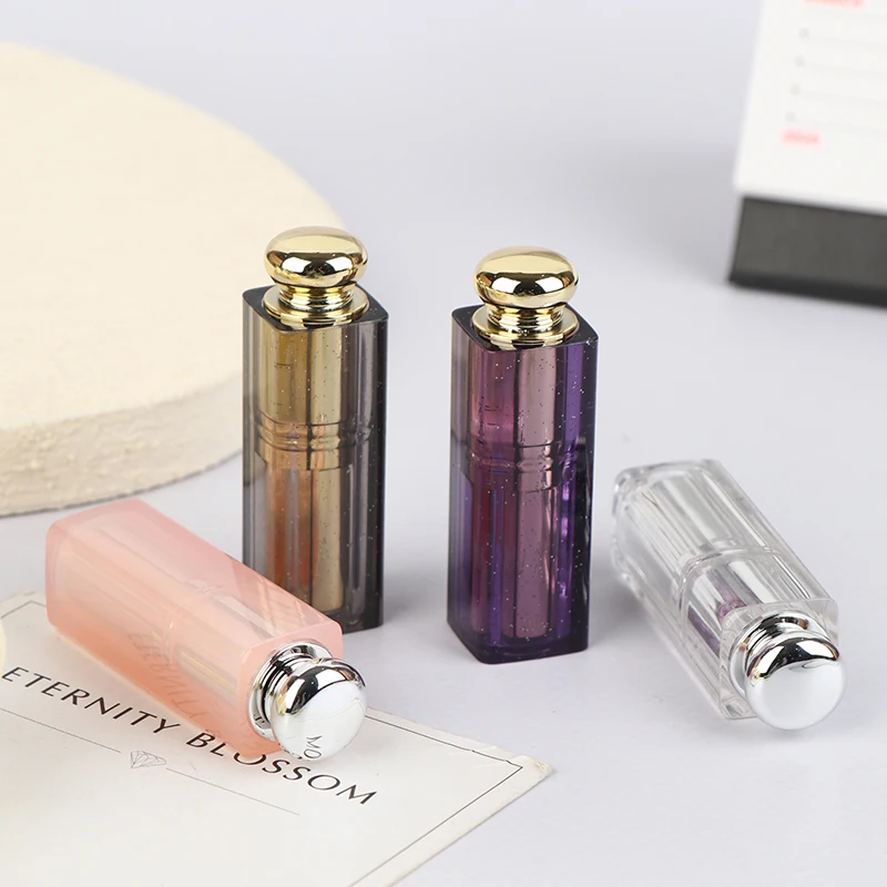 Hot 14g Refillable Lipstick Tube With Cap Plastic Lip Balm Container Empty DIY Cosmetic Ointment Containers Sample Travel Bottle
