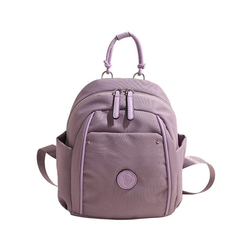 Casual Small Size Nylon Backpack Solid Zipper Large Capacity Simple Versatile Portable Backpack for Women 2024 Autumn Fashion