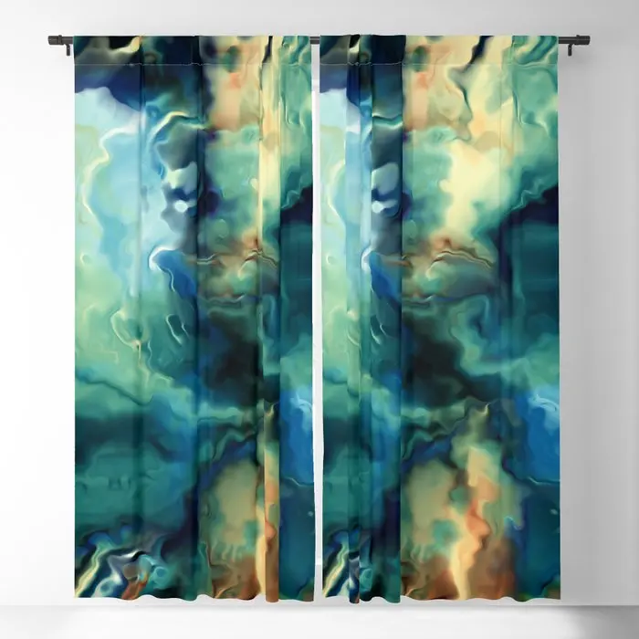 

Abstract Marine Marble Blackout Curtains 3D Print Window Curtains for Bedroom Living Room Decor Window Treatments