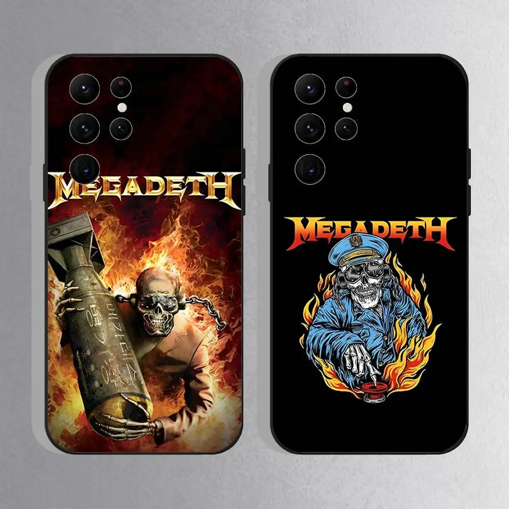 

Rock M-MegadethS Music Phone Case For Samsung S25,S24 Ultra,S20,S30 plus,S22 plus,S23,S30 Ultra 5G Silicone Black Shell