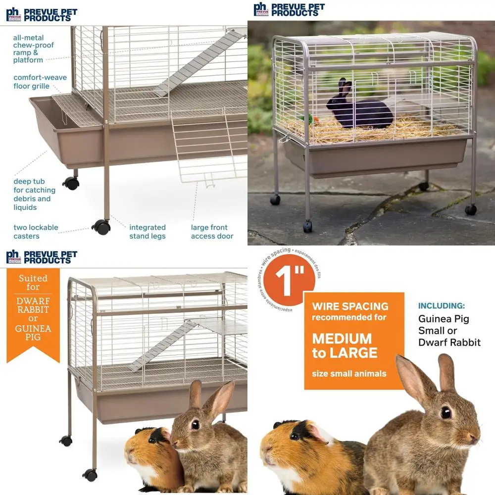 

Prevue Hendryx 425 Pet Products Small Animal Cage with Stand, 32-Inch by 21-1/2-Inch by 33-1/2-Inch,Coco/White