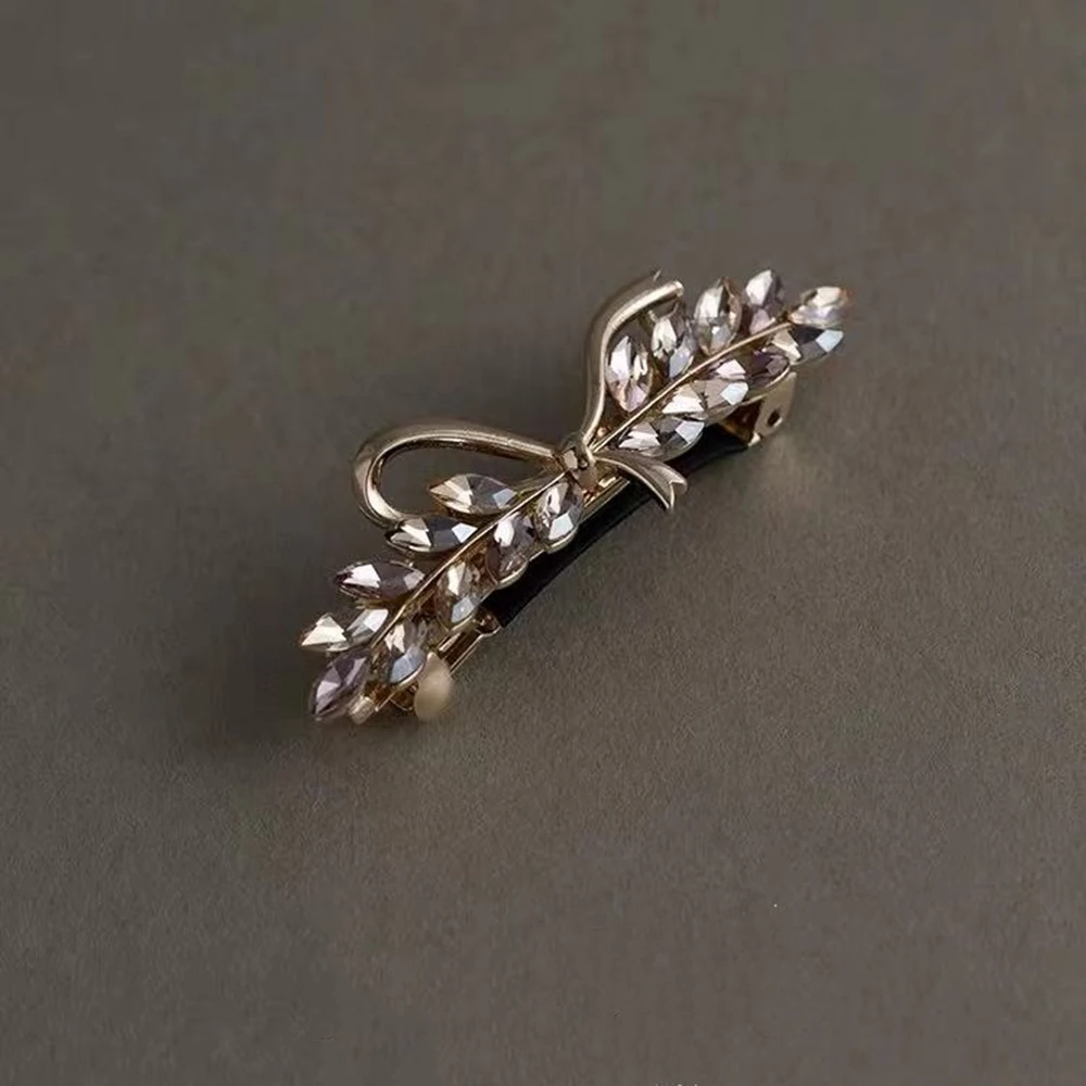 دبابيس الشعر الفاخرة حجر الراين أنيقة Bowknot مقاطع الشعر للنساء عودة رئيس المشابك إكسسوارات الشعر أغطية الرأس