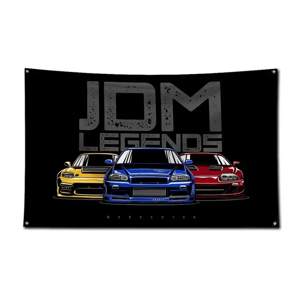 3x5 Ft Japan JDM Sports Modified Car Flag Polyester Digital Printing Banner for Garage Wall Out Door Decoration With Grommets