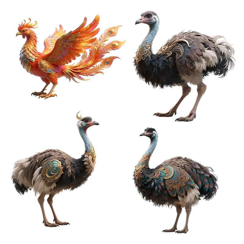 Three Ratels CEE107 Mighty ostrich animal wall stickers for home decoration