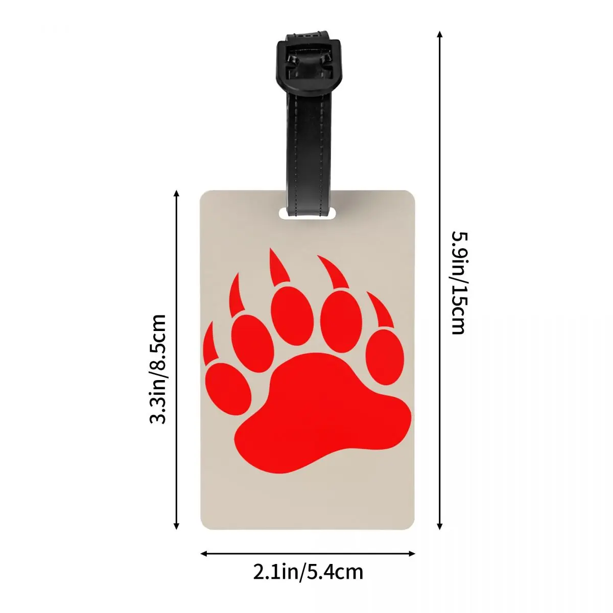 Animal urso pata bagagem Tag, Mala Capa, Privacy Label, ID Label