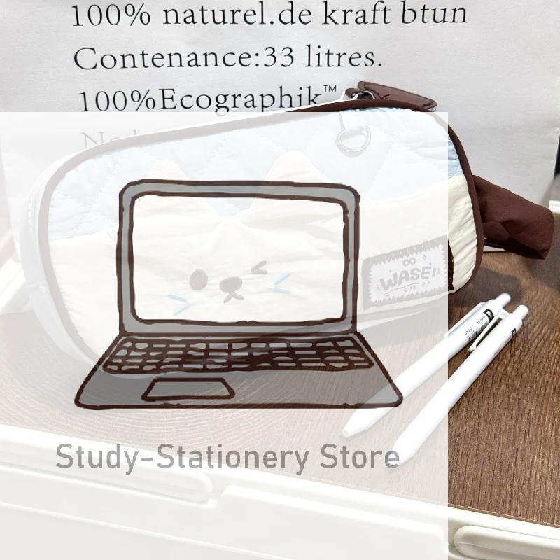 

Cute Pencil Case Pens Pouch Large Capacity Simple Aesthetic Bag Organizer Office School Supplies For Student Stationary