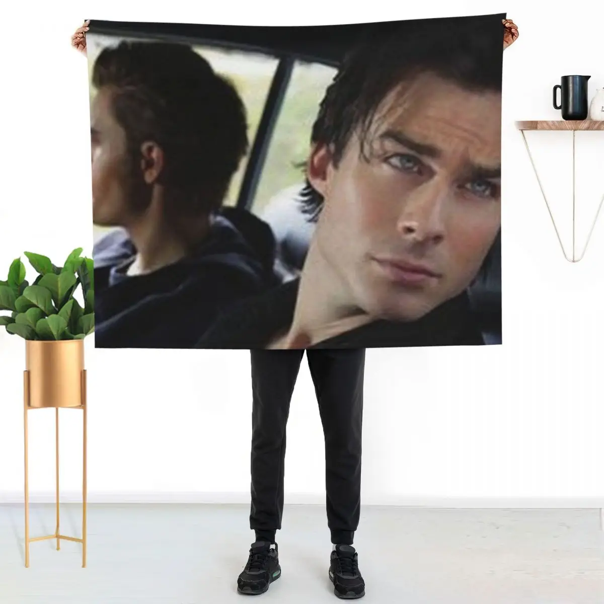 damon and stephan Throw Blanket Soft Plush Plaid Plaid on the sofa Giant Sofa Decorative Sofas Tourist Baby Blankets