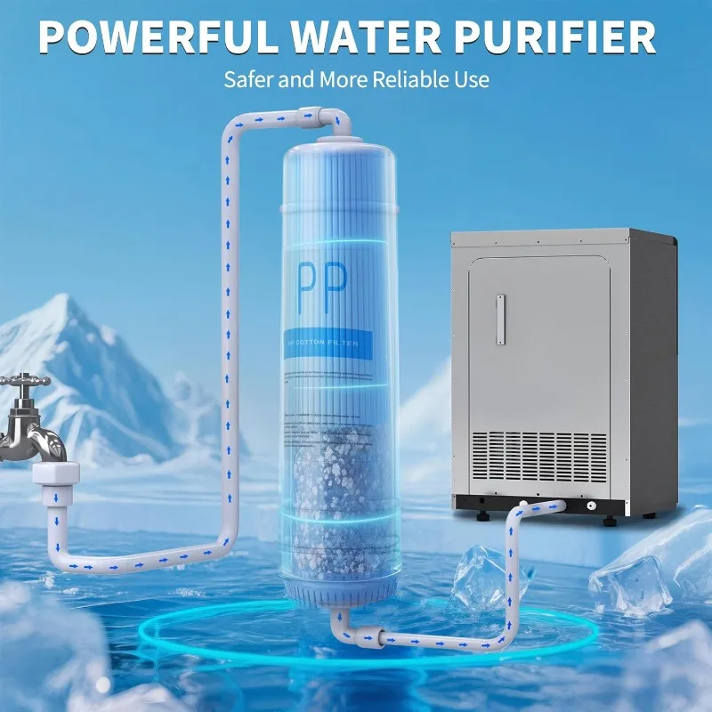 100lbs Ice Maker Machine Commercial Under Counter Ice Maker, ETL & DOE Certificated Commercial Large Ice Makers Freesta