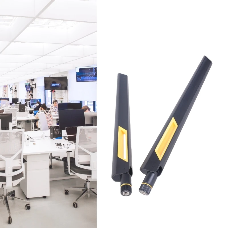 Q1W2 2 Chiếc 2.4GHz 5GHz Ăng Ten RPSMA 8dBi Ăng Ten Wifi Băng Đôi RPSMA Nữ Đen Ăng Ten Cho WirelessRouters