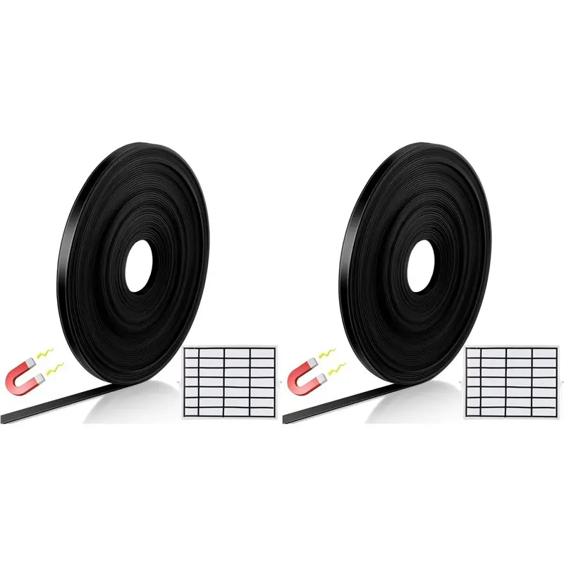 

2025 Trend 2X Black Tape Roll Strips, Magnetic Board Dividers Magnetic Marker Lines For Classroom Office Art Accessories 8 Meter