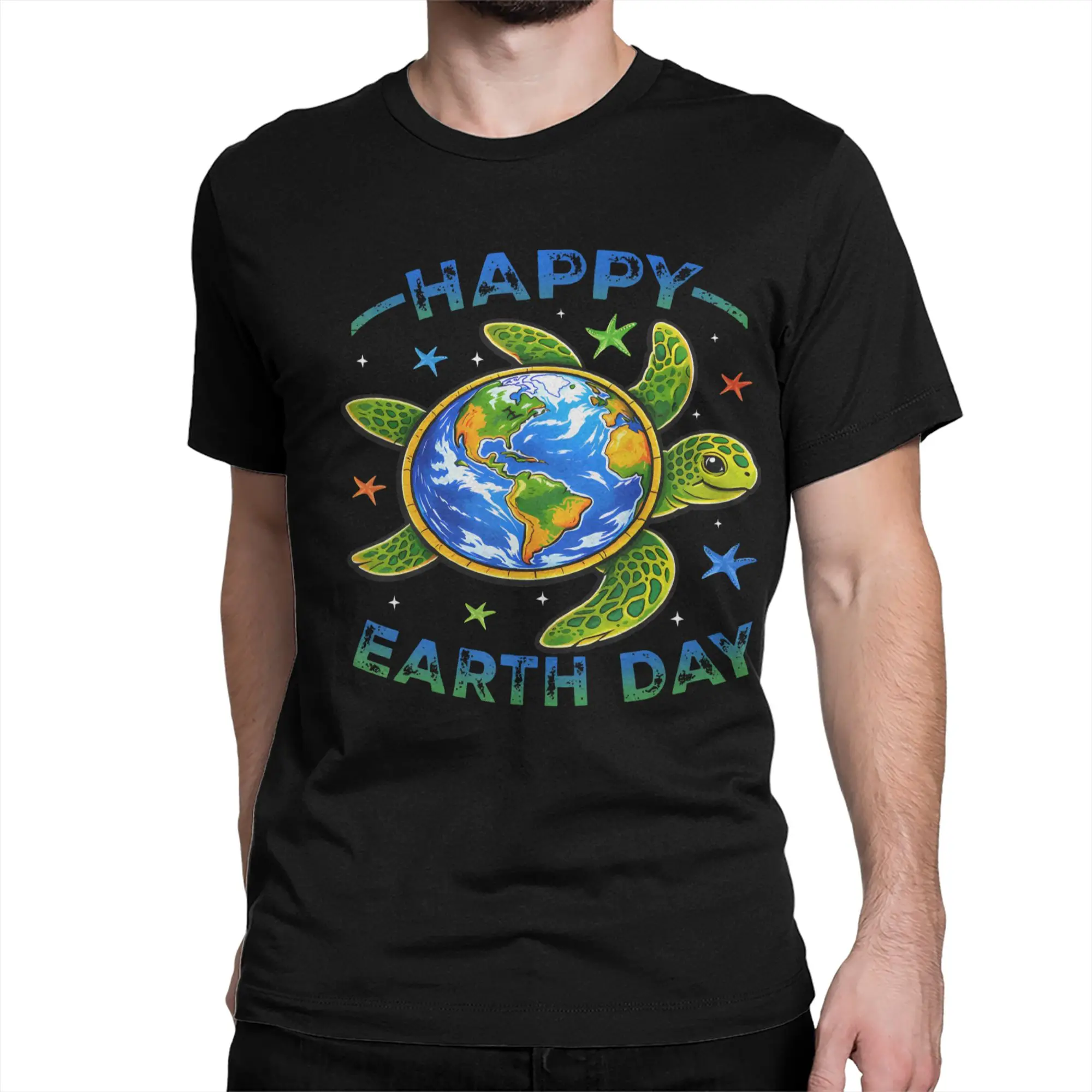 Earth Day 2026 Restore Earth Sea Turtle Art Save The Planet T-Shirts Men Women 100% Cotton Tee Shirt T Shirt Printing Clothing