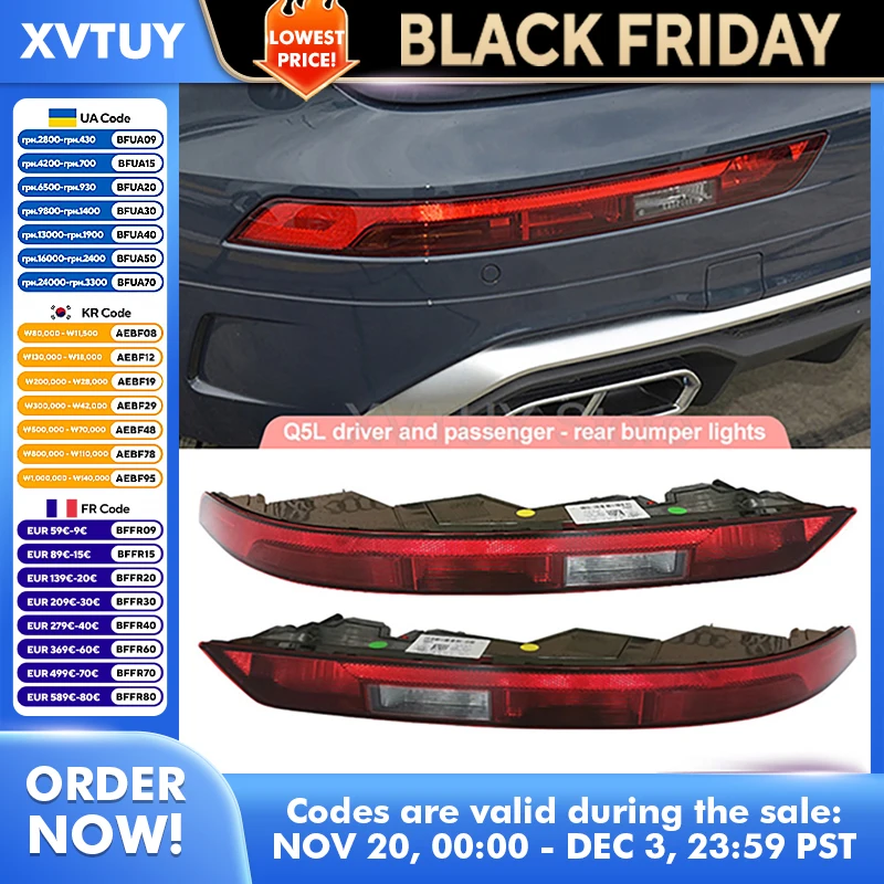 لأودي Q3 2011-2018 Q5 Q7 2007-2023 سيارة المصد الخلفي الفرامل ضوء الذيل ضوء عكس مصباح بدوره إشارة عاكس ملحقات المصابيح #1