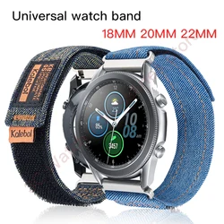 18mm 20mm 22mm Vintage Retro Denim Canvas Watch Strap for Samsung Galaxy Watch 654 40mm 44mm Gear S3 Classic 43mm 45mm Active 2