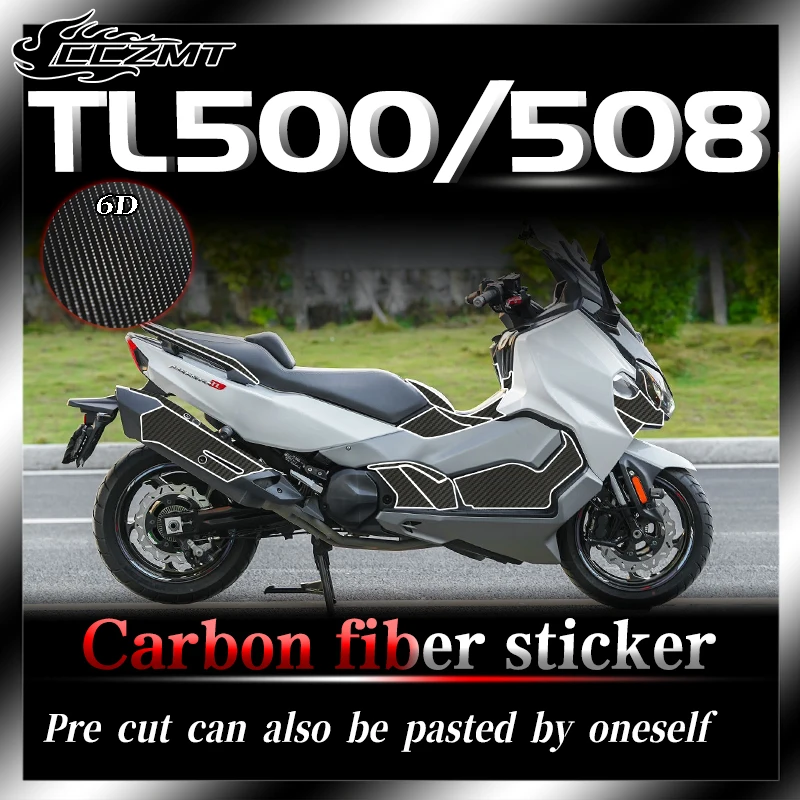 For SYM TL500 508 6D carbon fiber protection film fuel tank sticker body decoration sticker and flower modification