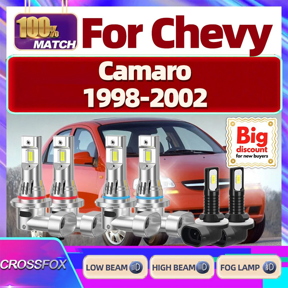 

CROSSFOX【For Chevy Silverado 1994-2006】Hi/Lo Beam Turbo Canbus Car LED Headlight Bulbs Ultra Bright Headlamp Ampoules Fog Lamp