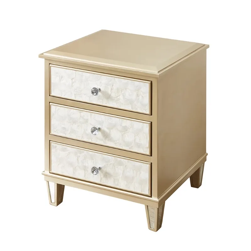

American shell light luxury bedside table bedroom bedside simple post-modern solid wood storage furniture