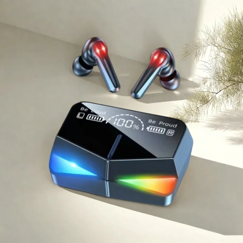 سماعات أذن TWS لاسلكية أصلية مزودة بتقنية البلوتوث 5.3 سماعات أذن رياضية مع ميكروفون صندوق شحن سماعات للهواتف الذكية