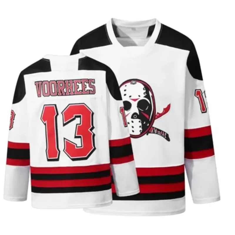 2026 Voorhees Jason 13 Friday Movie Ice Hockey Jersey Halloween Children's and Parental Clothing