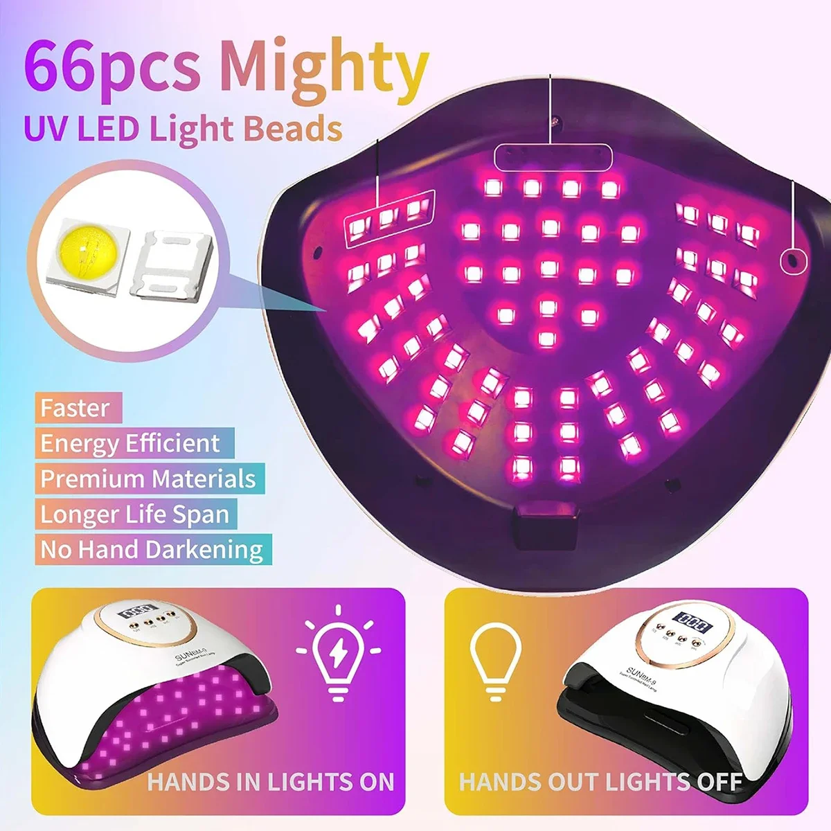 เครื่องเป่าเล็บโคมไฟแต่งเล็บมืออาชีพ UV ELD ไฟเล็บกําลังสูงพร้อมเซ็นเซอร์อัตโนมัติเครื่องมืออุปกรณ์ร้านทําเล็บอัจฉริยะ