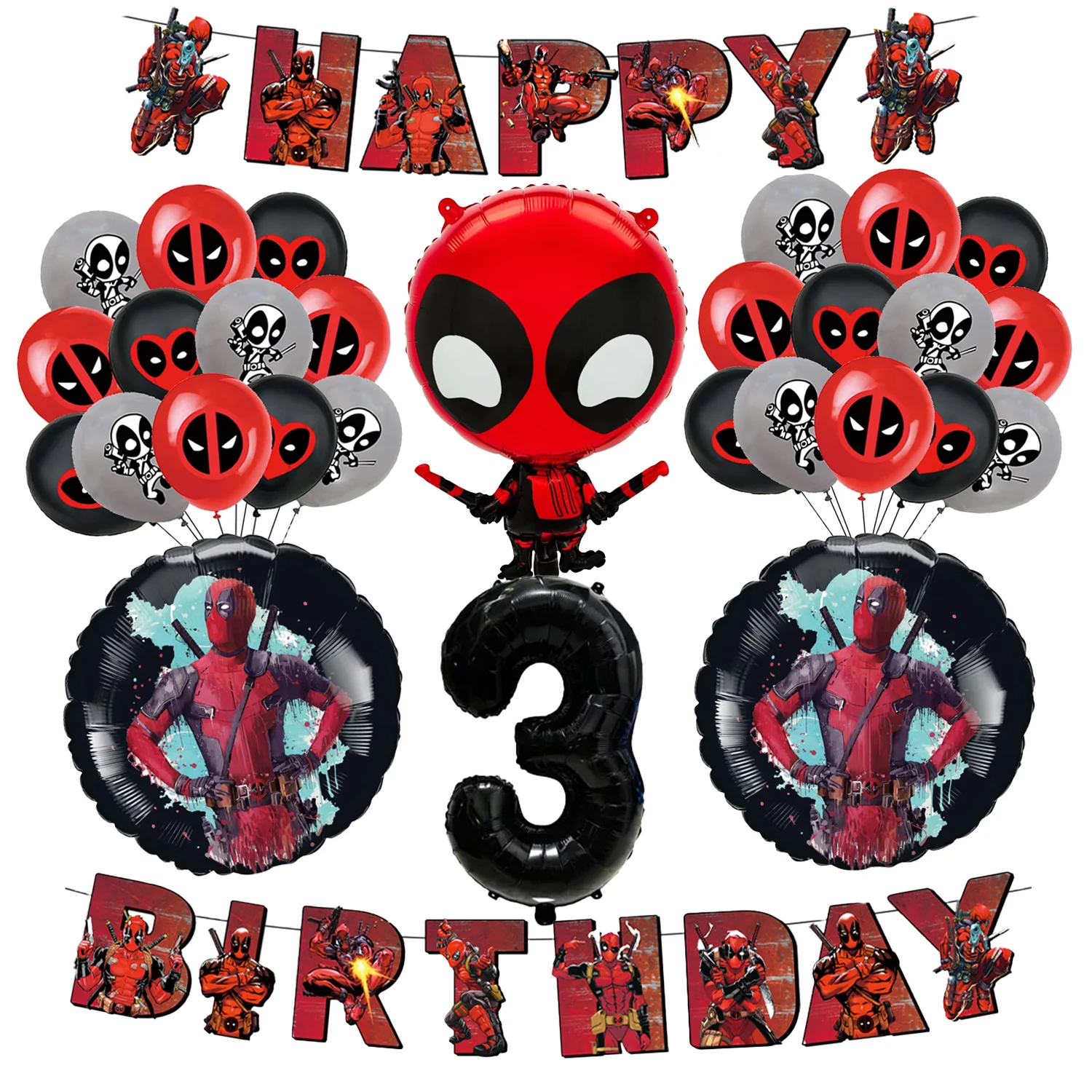 TAKARA TOMY Neue Deadpool Geburtstag Party Dekoration Superhero Geschirr Tischdecke Teller Tasse Kuchen Topper Kinder Jungen Gefälligkeiten Party Supplies 5