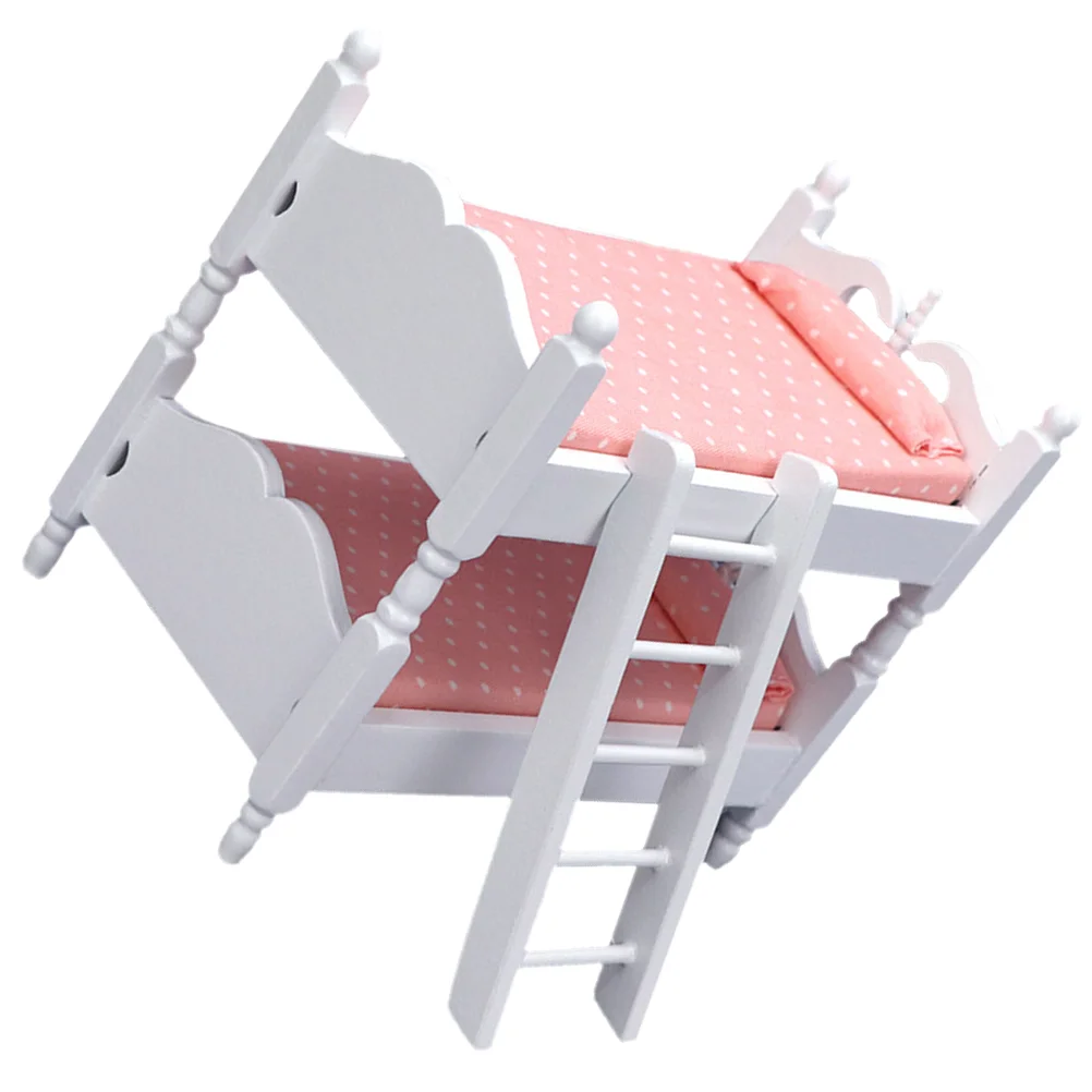 

DIY Dollhouse Accessories Bunk Bed Mini Accessory Furniture Pink Prop Micro Scene