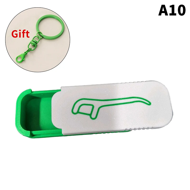 Mini Sliding Storage Box For Small Items Home Office Travel Portable Dental Floss Box With Keychain Toothpick Floss Organizer