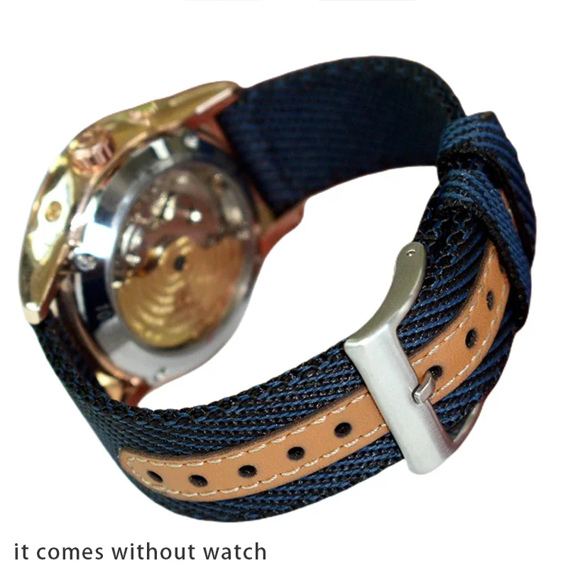 Universal Nylon Wrist Straps for Rolex Watches Men Women 18/20/22mm Nylon Leather Woven Watch Strap Quick Release Wristband Belt